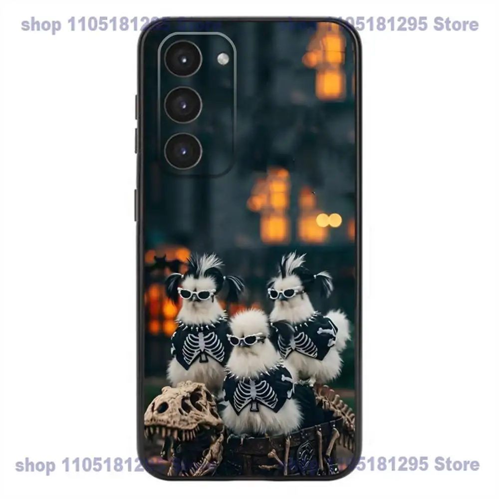 Funny Fighting Duck Chicken Phone Case For Samsung Galaxy A32,21s,22,31,52,53,72,73,Note20,8,9,10 Soft Silicone Black Cover
