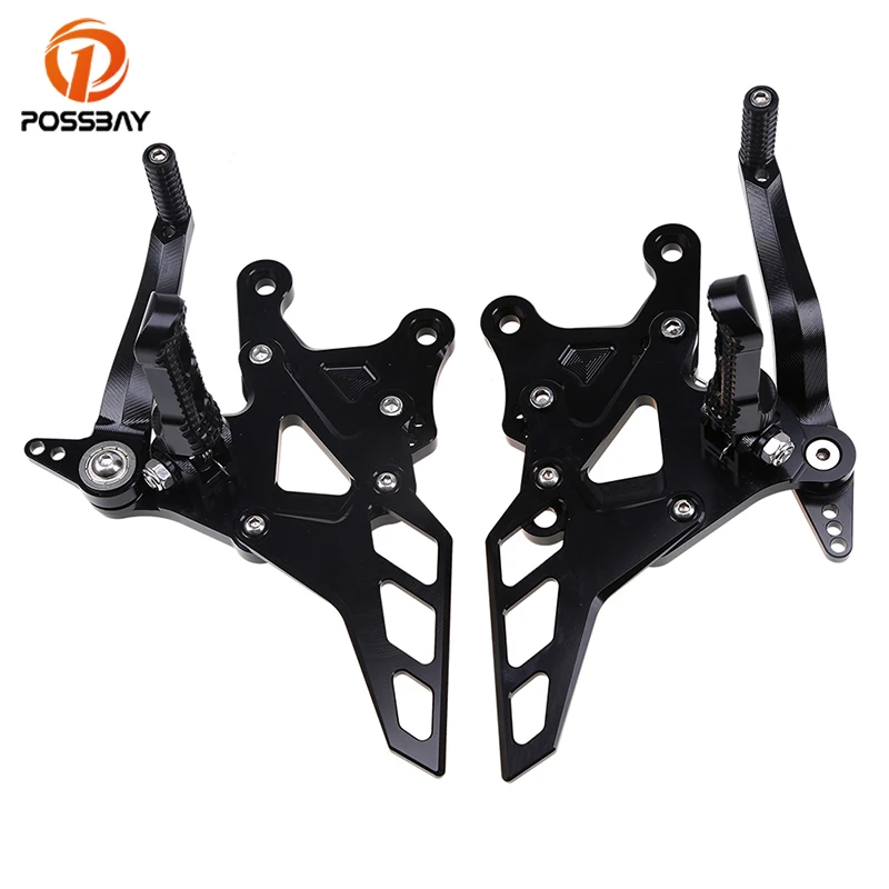 

POSSBAY 6Colors Motorcycle Rearset Footrest Adjustable Scooter Rear Foot Pegs fit for Kawasaki Z900 2017 Aluminum Footrests Set