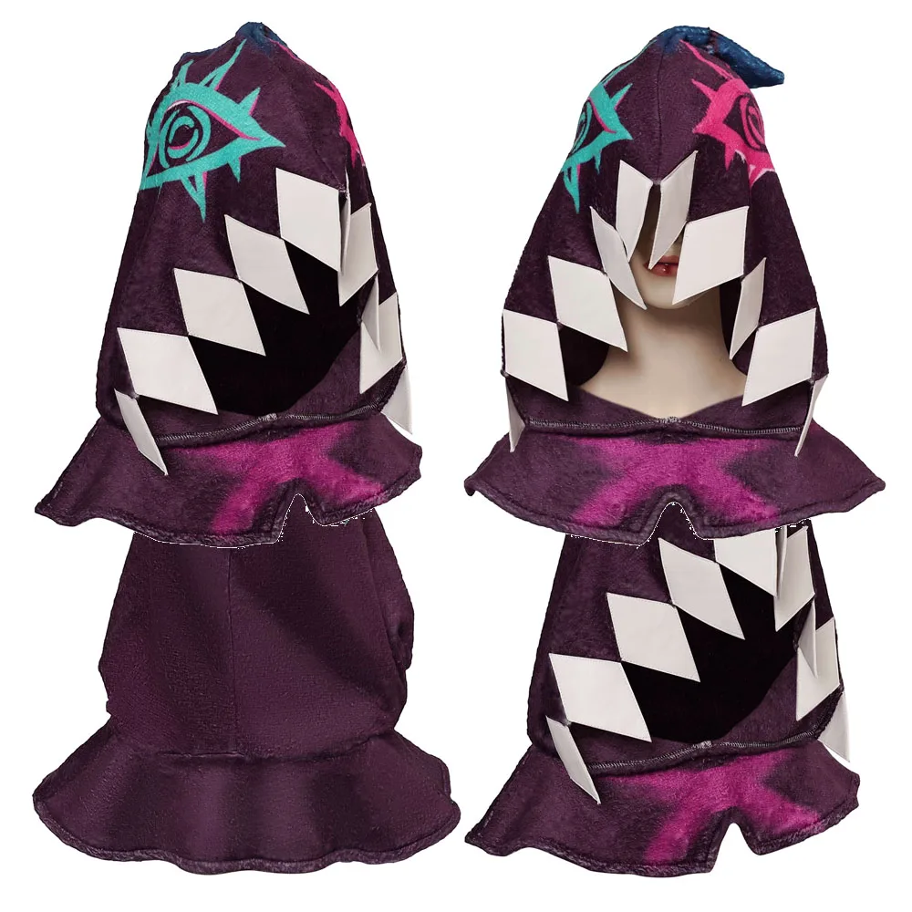 

Acrane Jinx Cosplay Hooded Hat Cap Halloween Carnival Disguise Female Roleplay Headwear Game LOL Costume Accessories