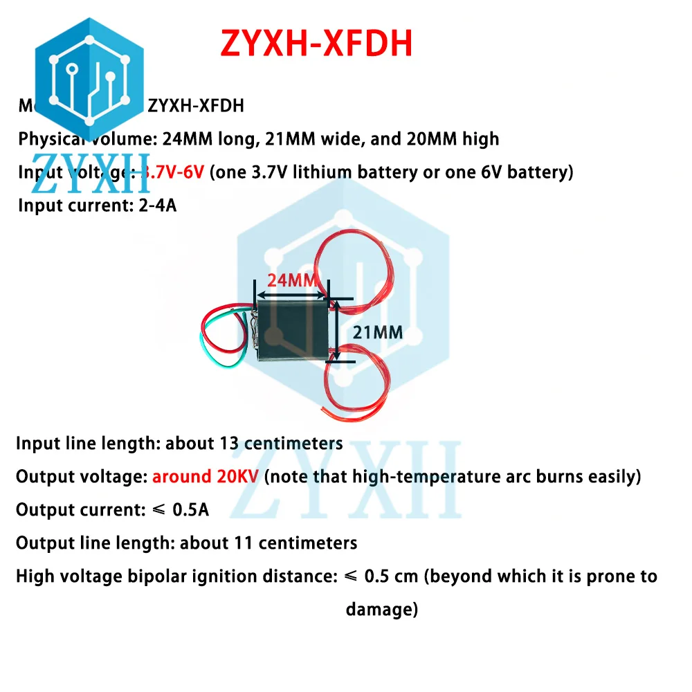 7KV 20KV 50KV 400KV High Voltage Pulse Arc Generator Inverter Step Up Boost Transformer Super Arc Ignition Coil Module 3V-6V