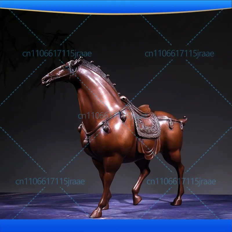 For Tang Ma War Horse Success Bronze Home Office Study Ornament Model