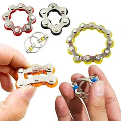 Brinquedos Antistress Criativos para Crianças e Adultos, Fidget Cadeia para Autismo, ADHD, Alívio do Estresse, Mãos Engraçadas, Bicicleta, 6 Cores