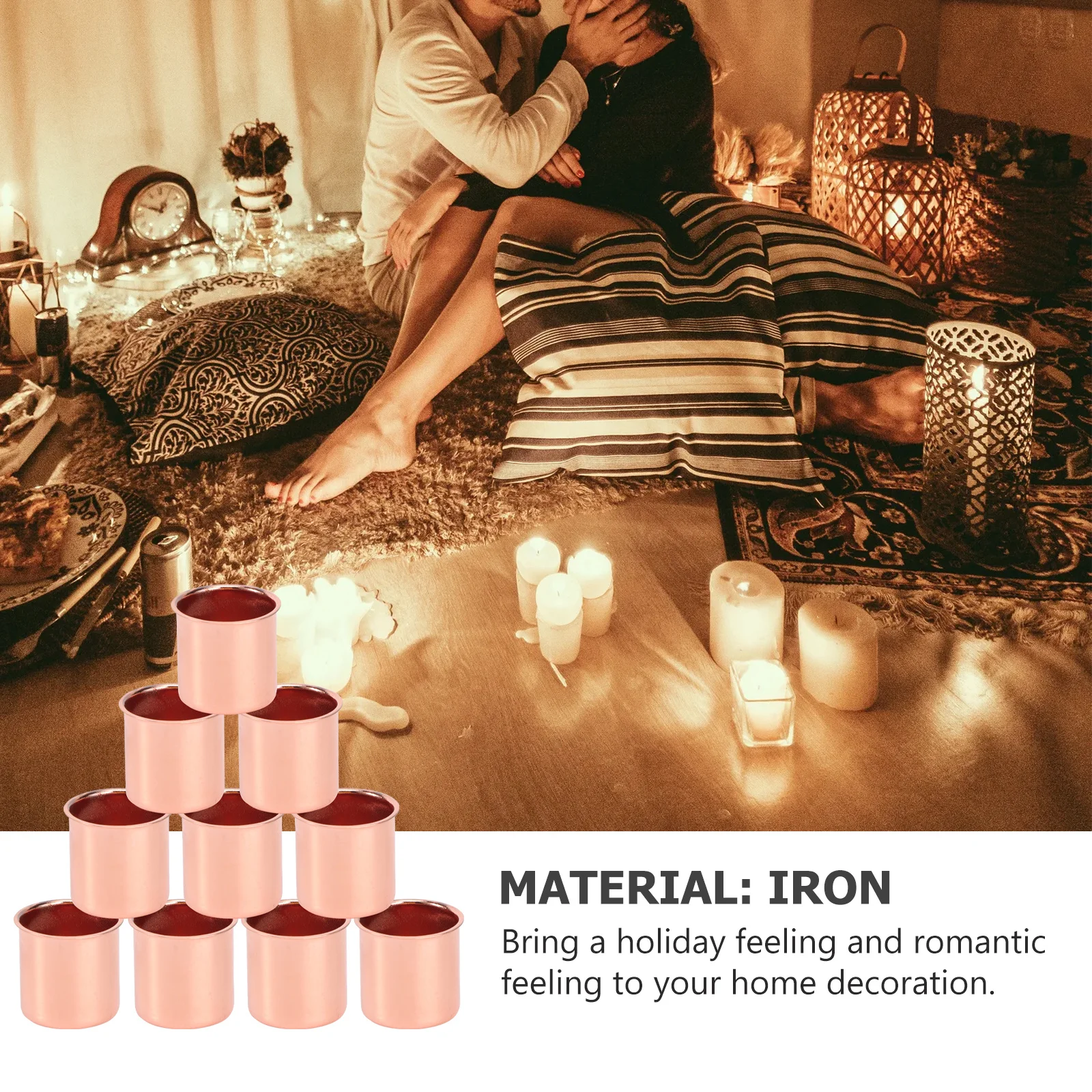 20Pcs Romantic Iron Holders Heat Resistant Reusable Desktop Candlestick for Relaxing Aromatherapy Decor