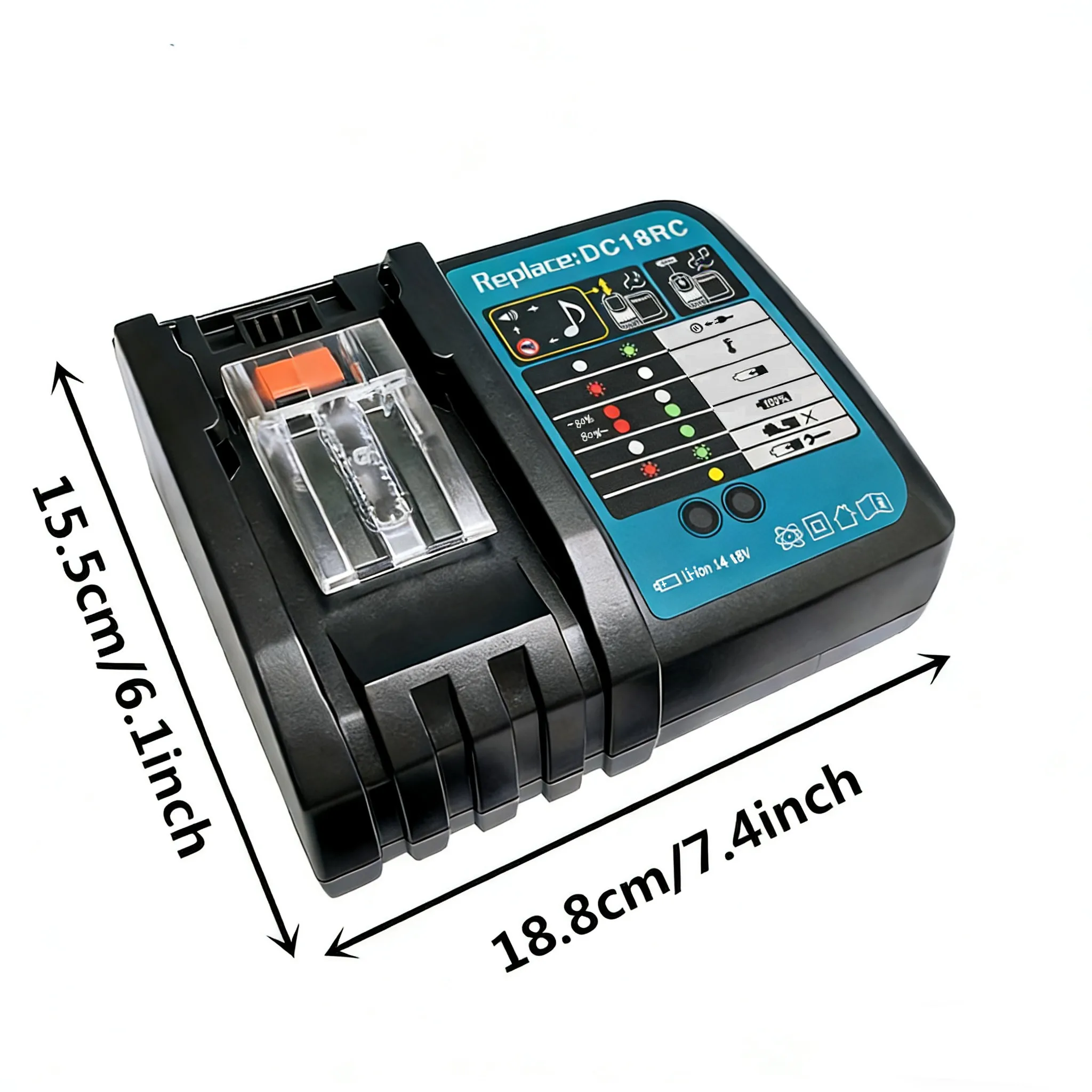 Li-ion Battery 3A Car Charger DC18RCT Compatible for Makita 18V BL1860B, BL1850B, BL1840, BL1830, BL1820, Power Tool Charger