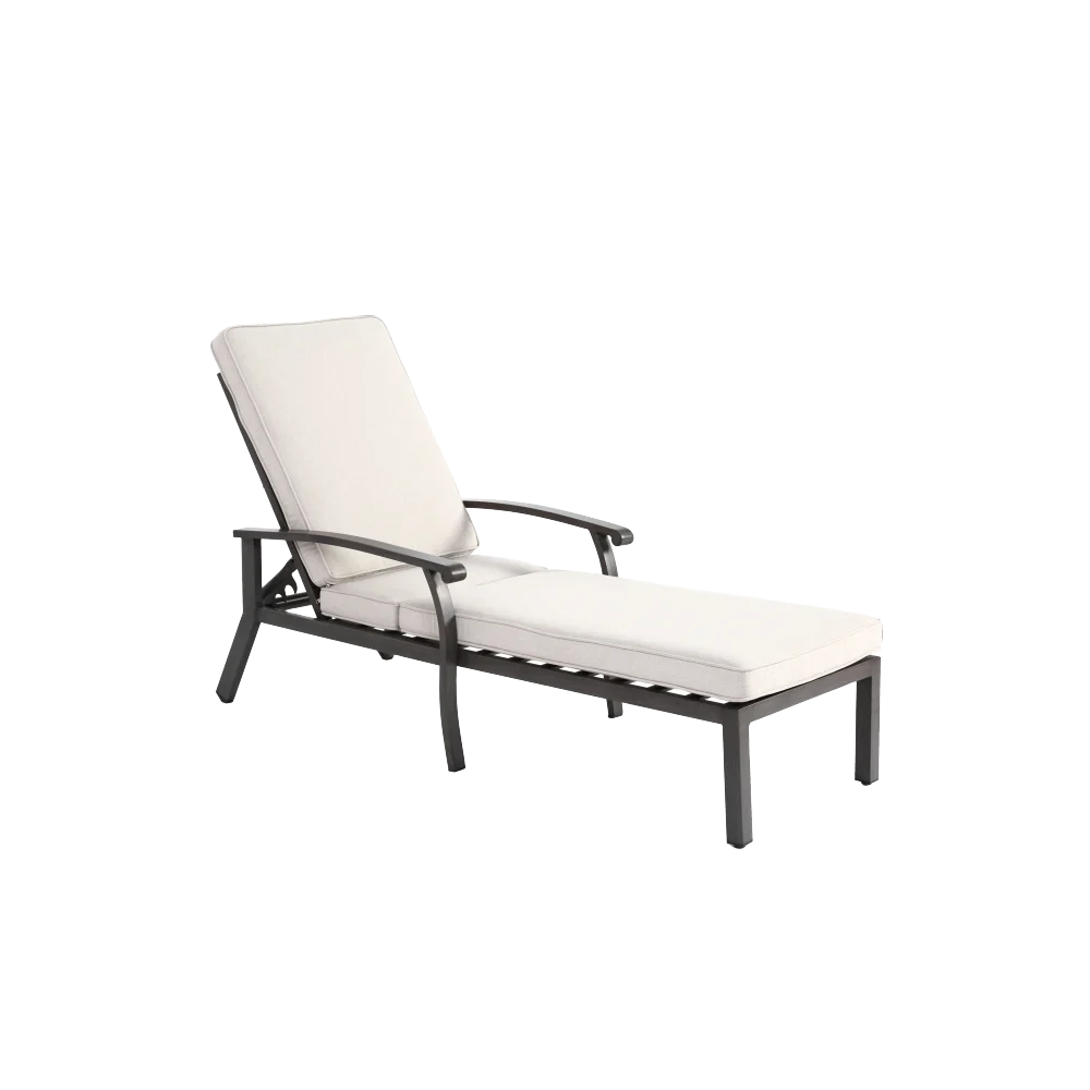 

YQXH Outdoor Chaise Lounge with 5-Level Adjustable Backrest, Durable Aluminum Patio Chair with Waterproof Cushion & Wheels