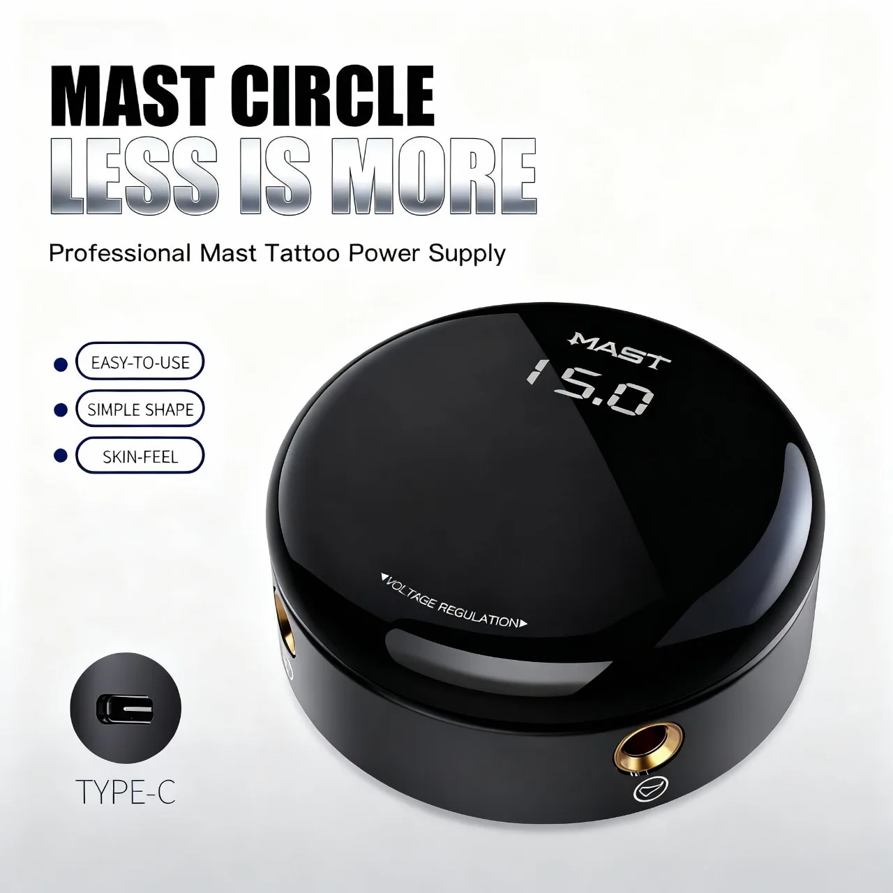

Блок питания Mast Tattoo Halo2 Circle с цифровым дисплеем, напряжение одним касанием, простой в использовании источник питания OLED для роторных тату-машин