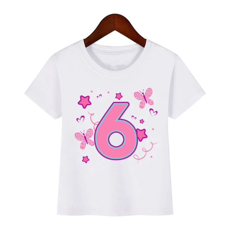 Summer Boys Girls Team Clothing Children Short Sleeve T Shirts Boys Tees Kids Clothes Birthday Number Print T Shirt