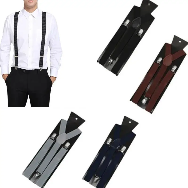 새로운 패션 디자인 unisex 클립 온 교정기 탄성 슬림 서스펜더 y 백 서스펜더 남성 바지 unisex 스타일 의류 액세서리