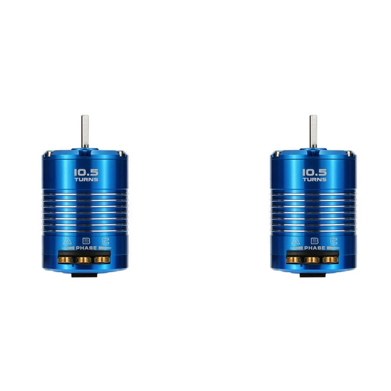 

2X High Efficiency 540 Sensored Brushless Motor For 1/10 RC Car Blue, 10.5T 3450KV