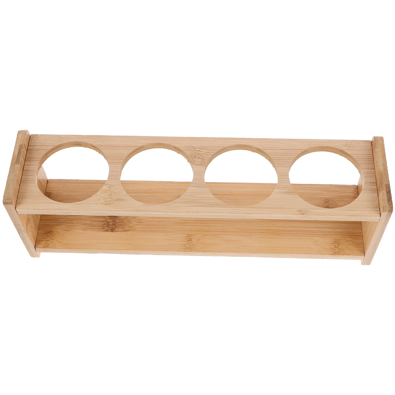 

Bamboo Spice Jar Rack 4 Holes Condiment Bottle Holder 6 2cm Round Hole Kitchen Space Saver Easy Access Storage