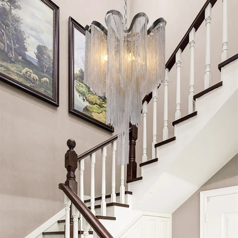 

Modern Italian Creative Designer Luxury Tassel Pendant Light Used in Living Rooms Staircase Bedroom Indoor Home Lighting Fixture