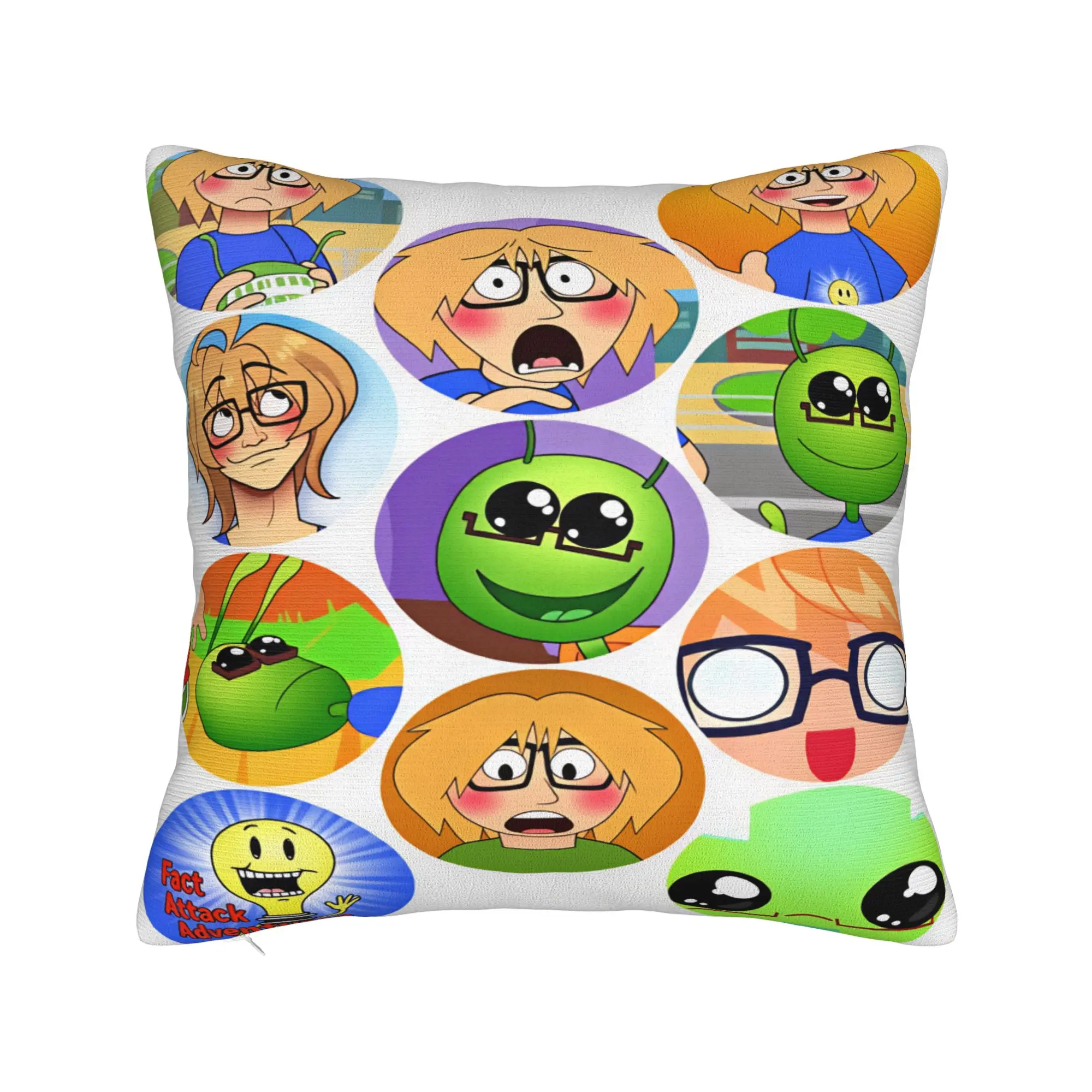 Fact Attack Adventures Pillowcases  Retro Trendy Pillow Case For Sofa Couch Bed Living Room Custom Pillow Cover