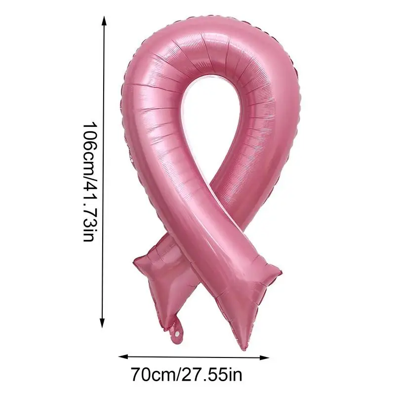 Pink Breast Cancer Balloons Breast Cancer Awareness Ribbon 5Pcs Party Favor Balloons Pink Accessories For Breast Cancer