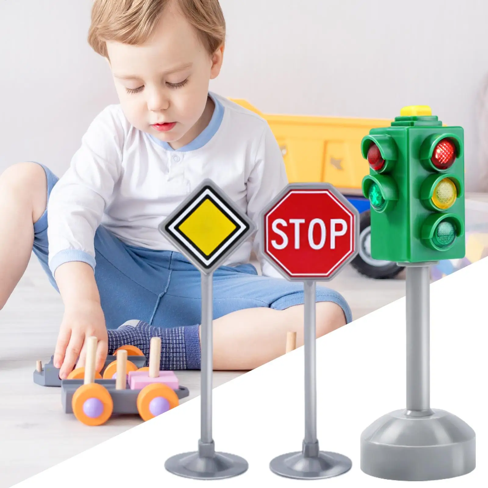 Children traffic education signal light Small Traffic Light Signs with Lights and Sounds Educational Safety Traffic Indicator