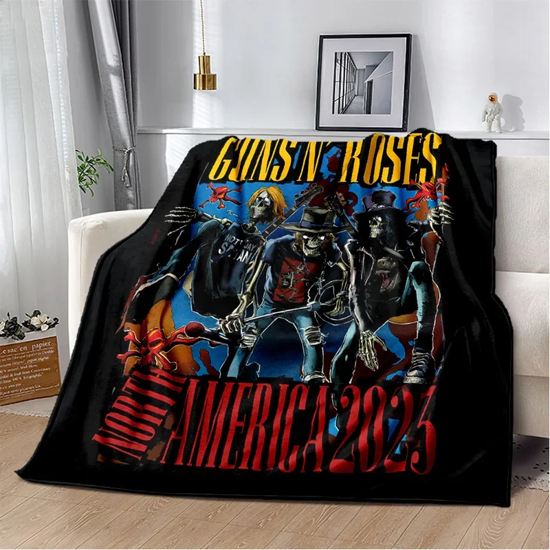 Guns N Roses Hard Rock Band Blanket,Soft Throw Blanket for Home Bedroom Bed Sofa Picnic Travel Office Rest Cover Blanket Kids