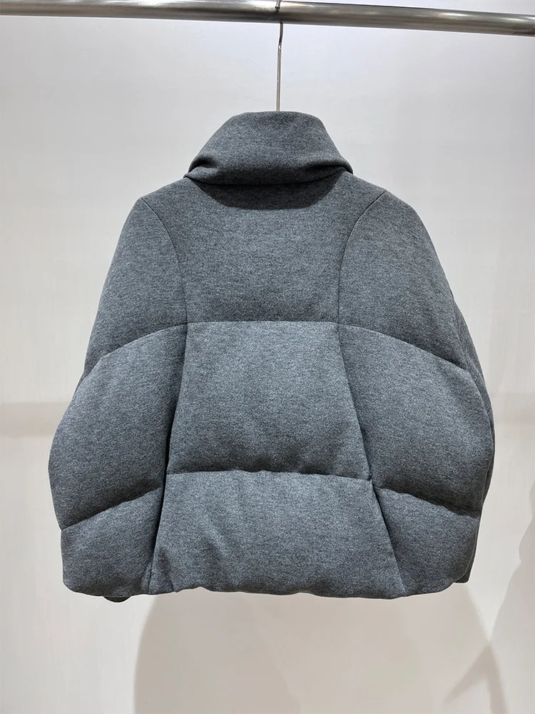 Mulheres inverno cashmere lã jaquetas lã natural ganso para baixo jaqueta grossa parkas feminino outwear puffer jaquetas