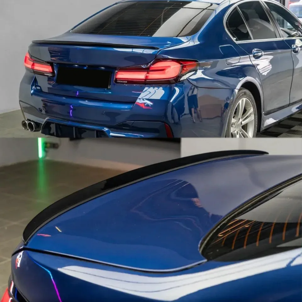 

Black M5 Style Carbon Fiber Look Rear Spoiler Wing for BMW 5 Series 2017-2023 G30 4-Door Sedan - Vehicle Enhancement Acce