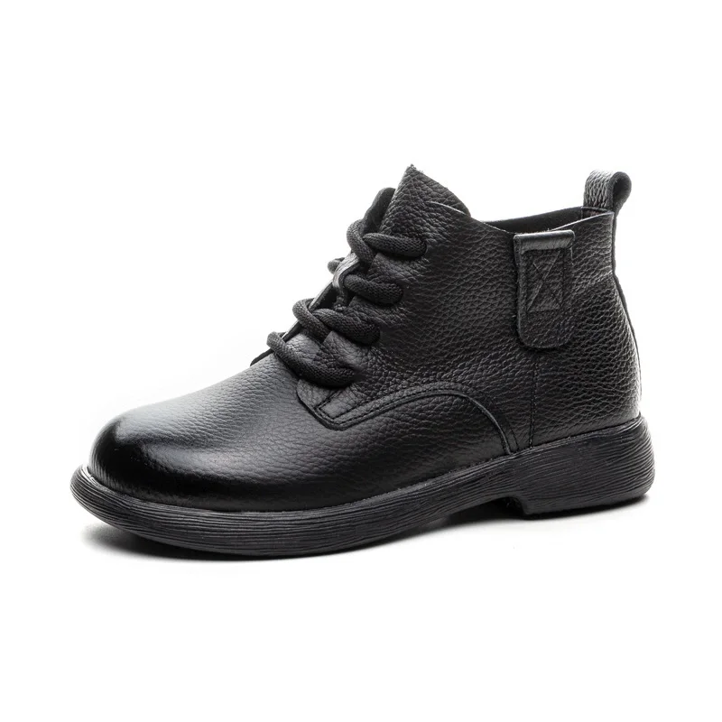 جديد جلد البقر الحقيقي الأحذية الجلدية النساء الفاخرة مقاوم للماء أكسفورد أحذية السيدات الدانتيل متابعة حذاء بوت بطول الكاحل أحذية كعب منخفض امرأة الجوارب القصيرة