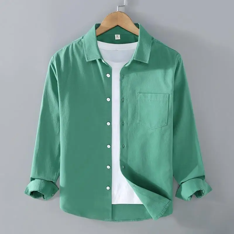 

Men's Long Sve White Collar irt Classic Sle ket Detail Versatile Casual Dr irt for Busin Or Casual Wear