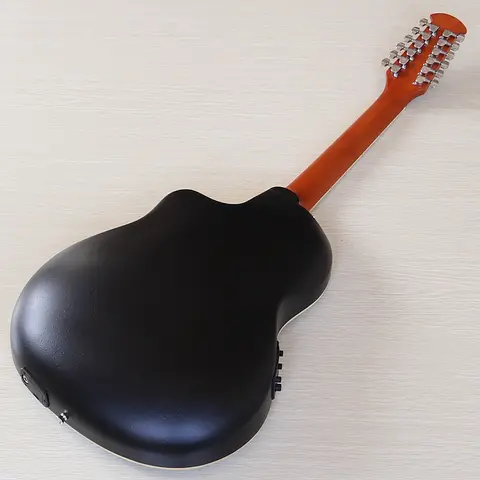 12 String Round Back Electric Acoustic Guitar 41 Inch Flame Veneer Laminated Spruce Top High Glossy Cutaway Folk Guitar with EQ