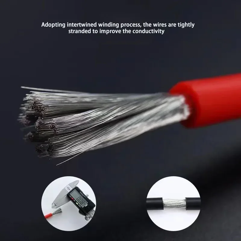 High Temperature Resistant Ultra Soft Silicon Wire 6 8 10 12 14 16 18 20 22 24 26 28AWG Red Black Cable image 3