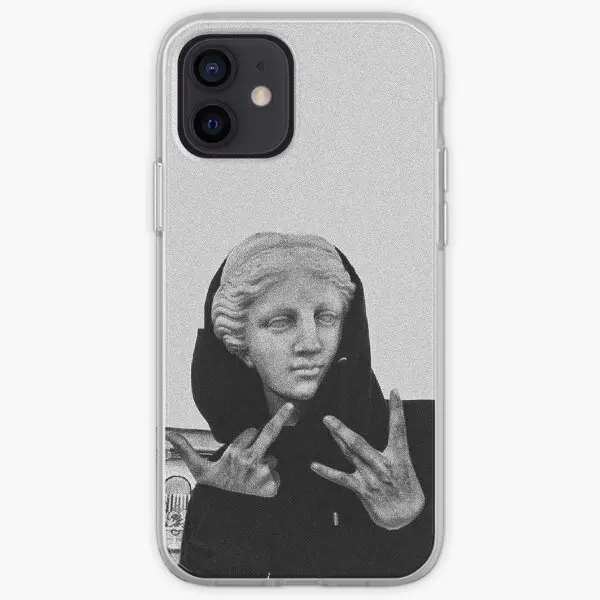 Greek Statue Wearing Hoodie Iphone Tough  Phone Case Customizable for iPhone 6 6S 7 8 Plus 11 12 13 14 Pro Max Mini X XS XR Max