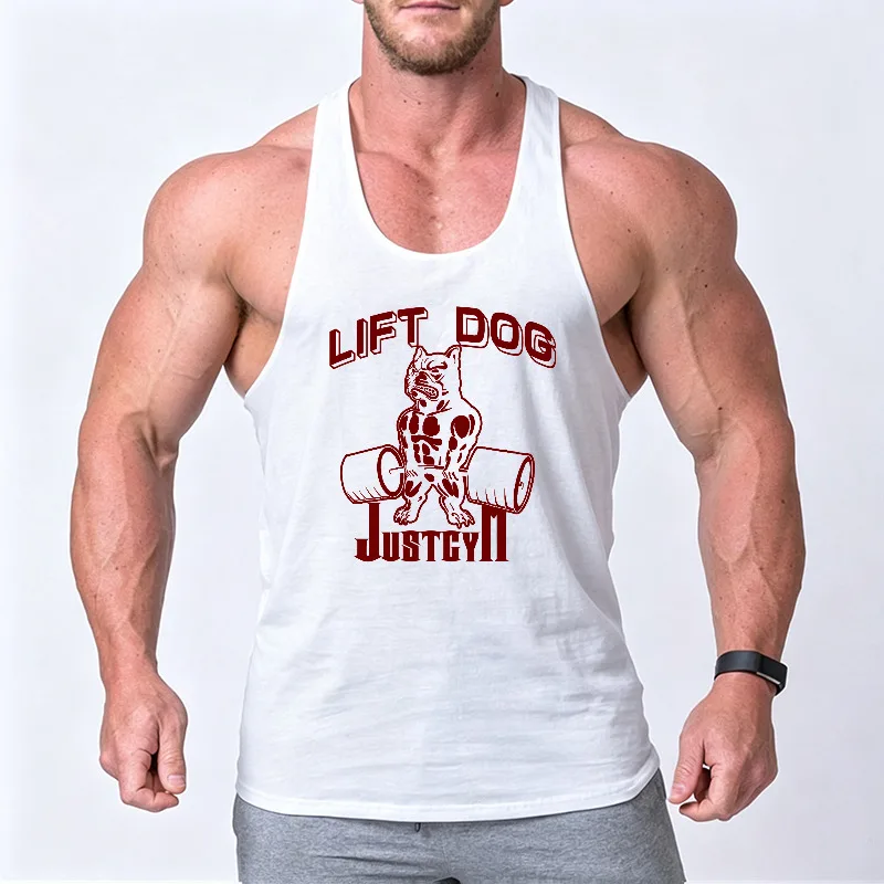 Summer Men Running Vest Cotton Gym Tank Top Bodybuilding Workout Muscle Shirts Fitness Sleeveless Sport Breathable Quick Dry Tee