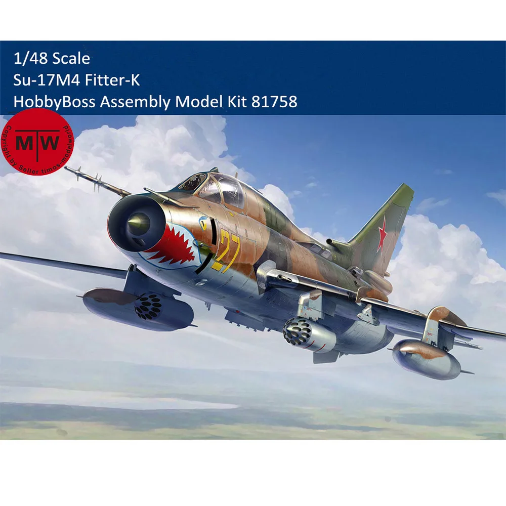 

Sale HobbyBoss 81758 1/48 Scale Su-17M4 Fitter-K Fighter-Bomber Military Plastic Assembly Aircraft Model Kits