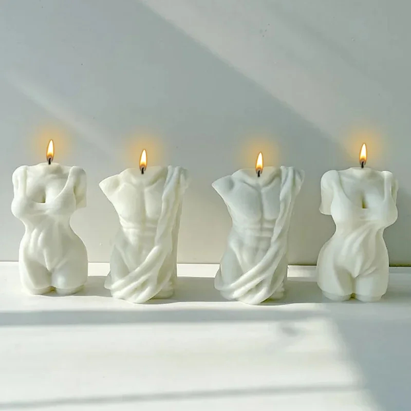 Adonis Sculpture Torso Mold for DIY Body Abdominal Muscle Candle Making Male Silicone Mold Human Statue Plaster Casting