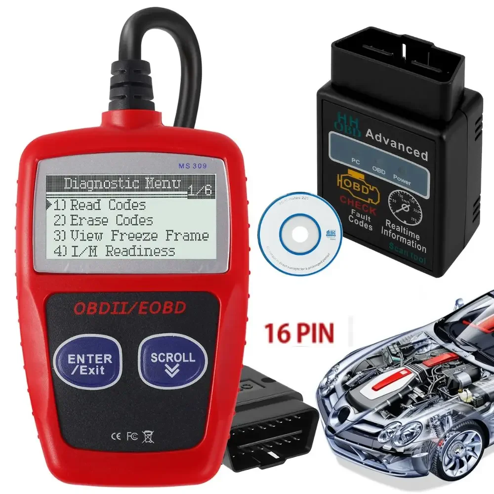 Auto Diagnostic Tool OBD2 Scanner Code Reader Car MS 309 OBD 2 Car Diagnostic Engine Better Than ELM327 Car Fault Code Reader