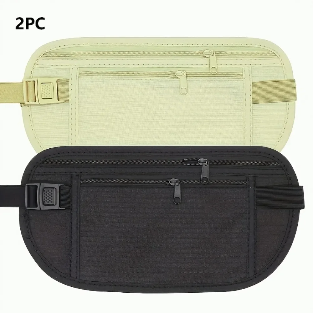 حقيبة خصر نسائية خفيفة الوزن - قطعتان، حجرة سرية للهاتف وجواز السفر