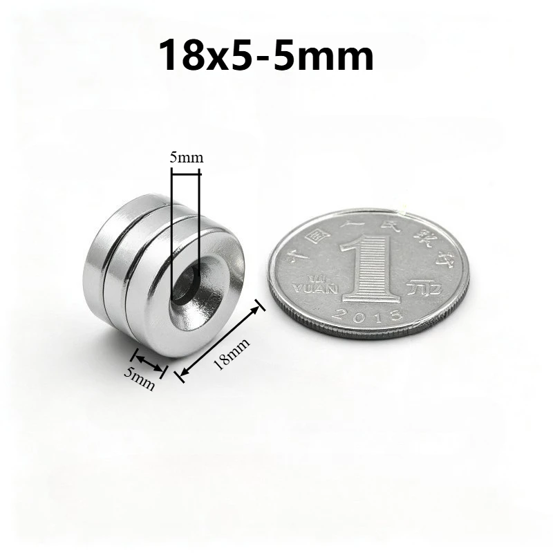 18*5-5mm Round Countersunk N35 Neodymium Magnet 18x5-5 mm, Hole 5mm Disc Magnet for Handmade Projects Industrial Office Fixing