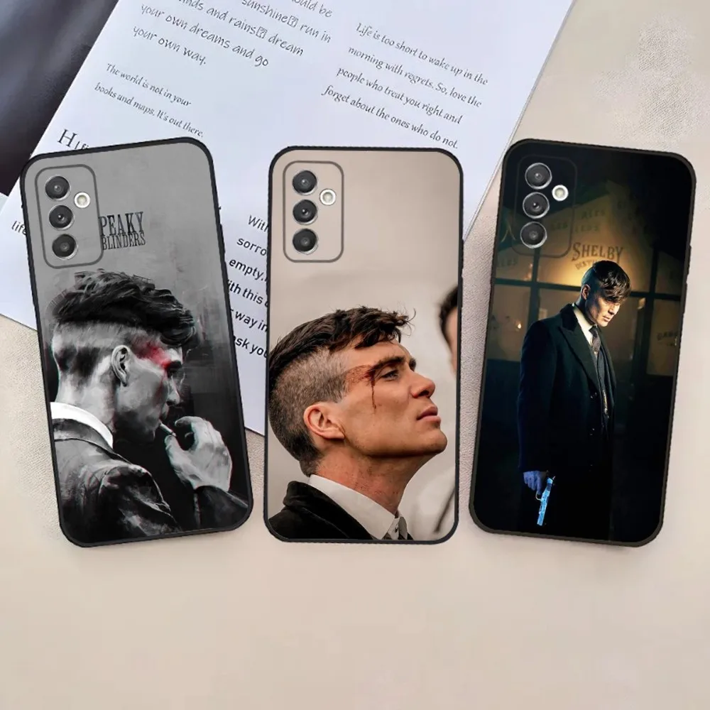 Thomas Shelby P-Peaky B-Blinders Phone Case For Samsung S24,23,22,30,21,10,9,Ultra,Plus,Lite,FE,5G Black Soft Case