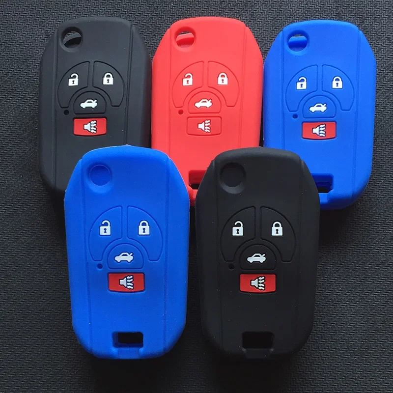 Silicone Modified Flip Remote Key Shell Case For Nissan Sylphy Cube Juke Rogue Micra Qashqai Altima Maxima Sentra Versa 4 Button