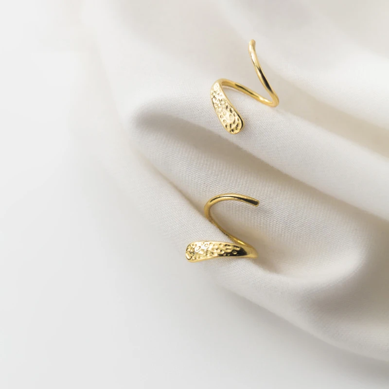 Modian Unique Design Irregular Classic Real 925 Sterling Silver Fashion Gold Color Stud Earrings For Women Silver Fine Jewelry