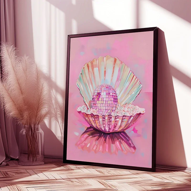 Frameless,Retro Trendy Fruit Disco Ball Orange Mirrorball Creative Poster Canvas Paintings Wall Art Prints Bar Kitchen Home Room - view 4