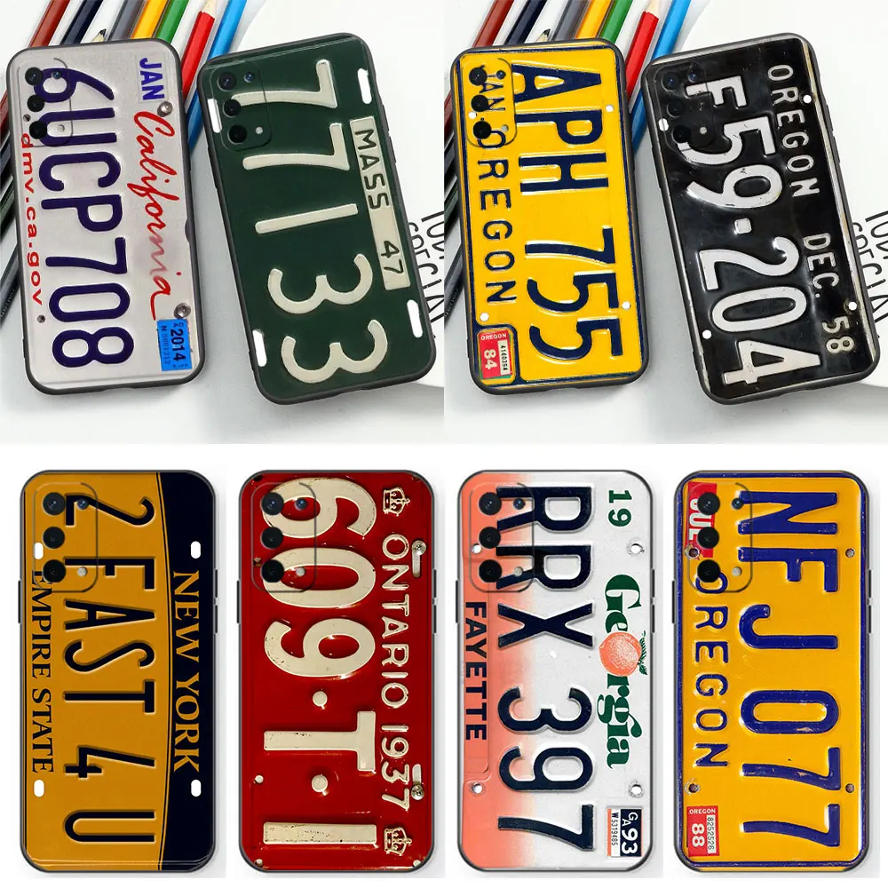 Retro Funny License Plate Number Car Case For OPPO A98 A96 A94 A93 A92 A92S A91 A78 A74 A73 A72 A58 A57 A55 A54 A53 A52 5G Cover