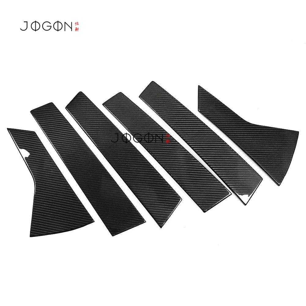 6 uds fibra de carbono Exterior ventana de coche Pilar B Panel de moldura cubierta protectora embellecedora para Acura Integra tipo S A-Spec 2023-2025