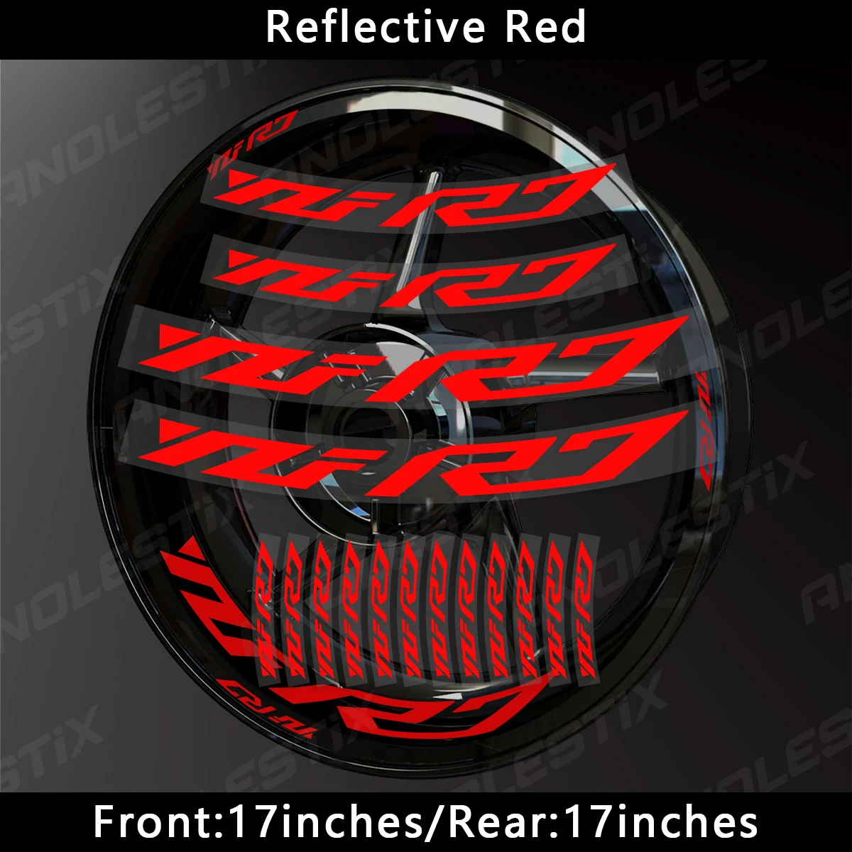 AnoleStix Reflective Motorcycle Wheel Sticker Hub Decal Rim Stripe Tape For YAMAHA YZF-R7
