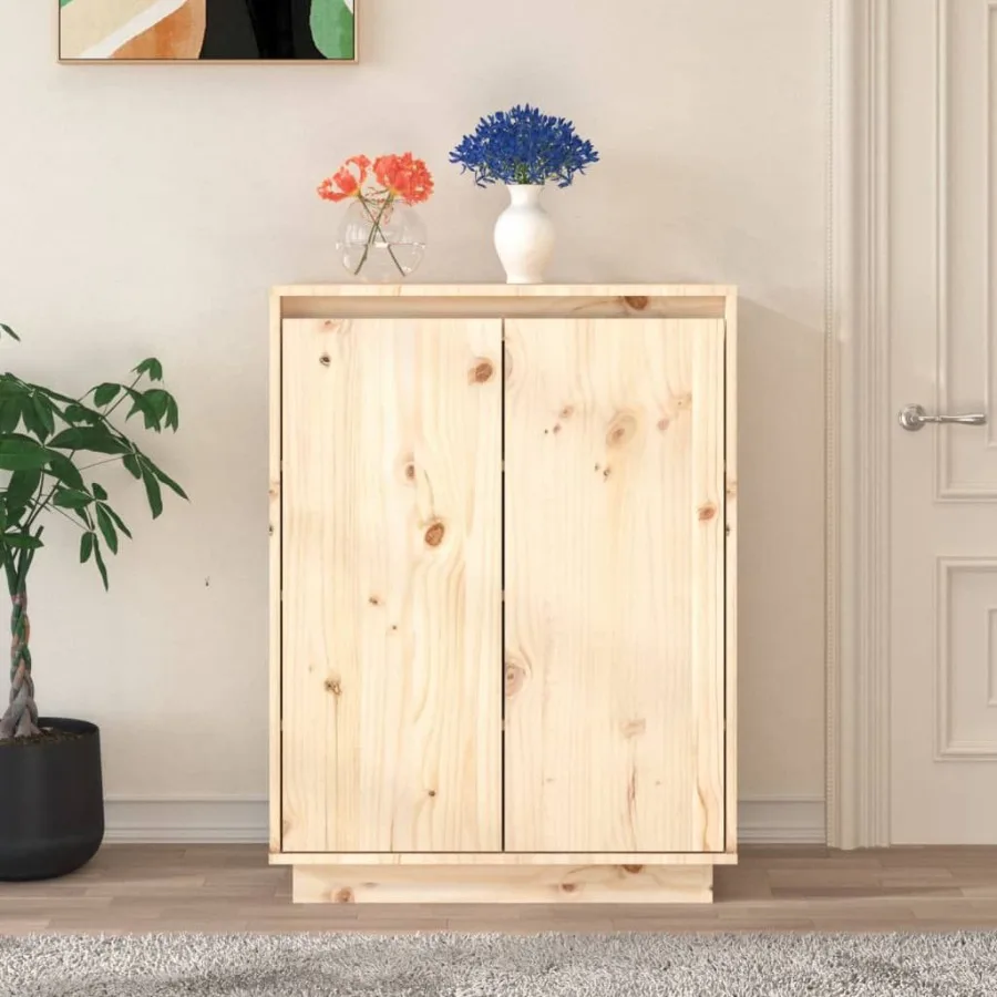 

Shoe Cabinet 23.6x13.8x31.5 Solid Wood Pine