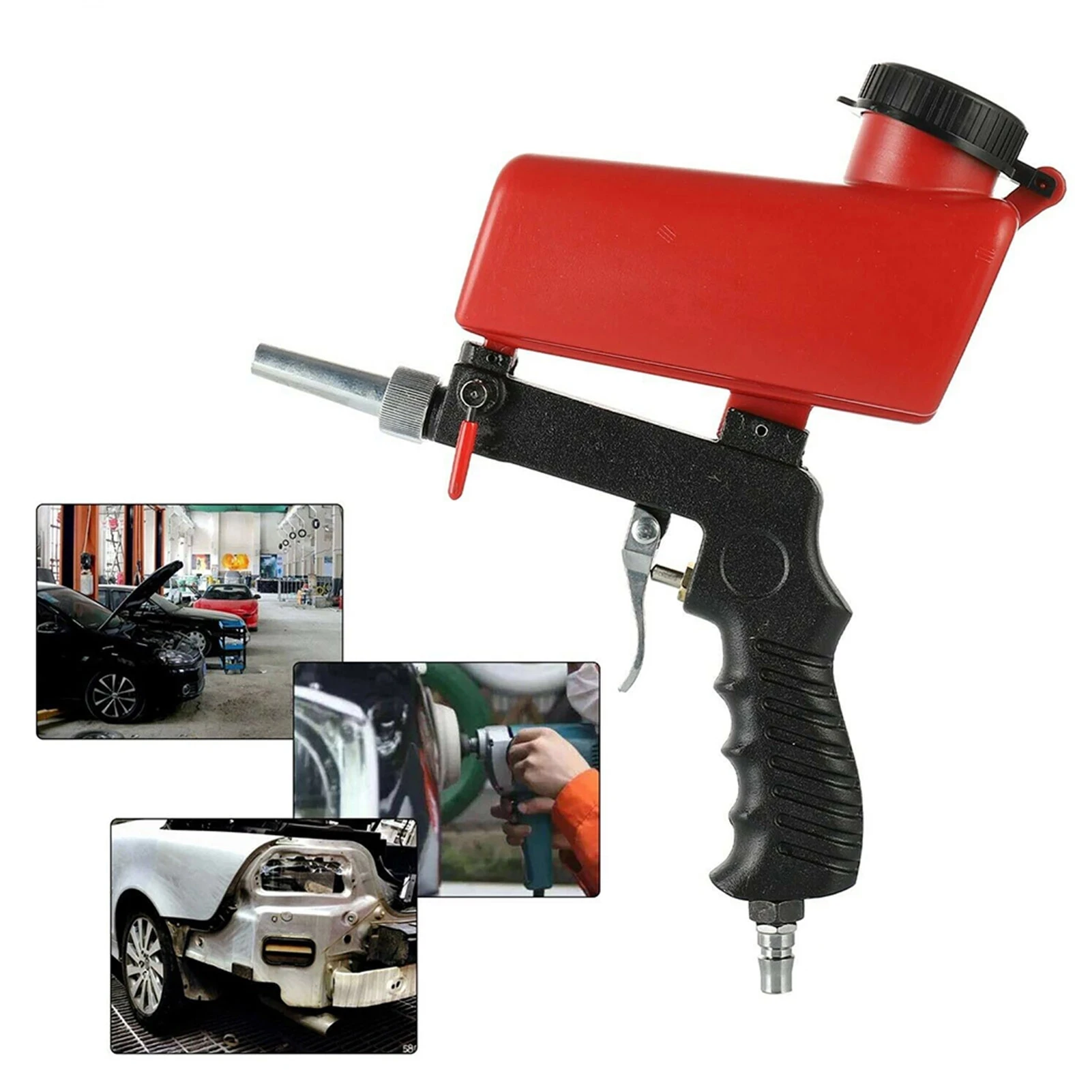 1/4'' 90psi Handheld ABS Air Sandblasting Machine Flow Adjustable Handy Sandblaster Spray Polishing Rust Removal Sandblaster