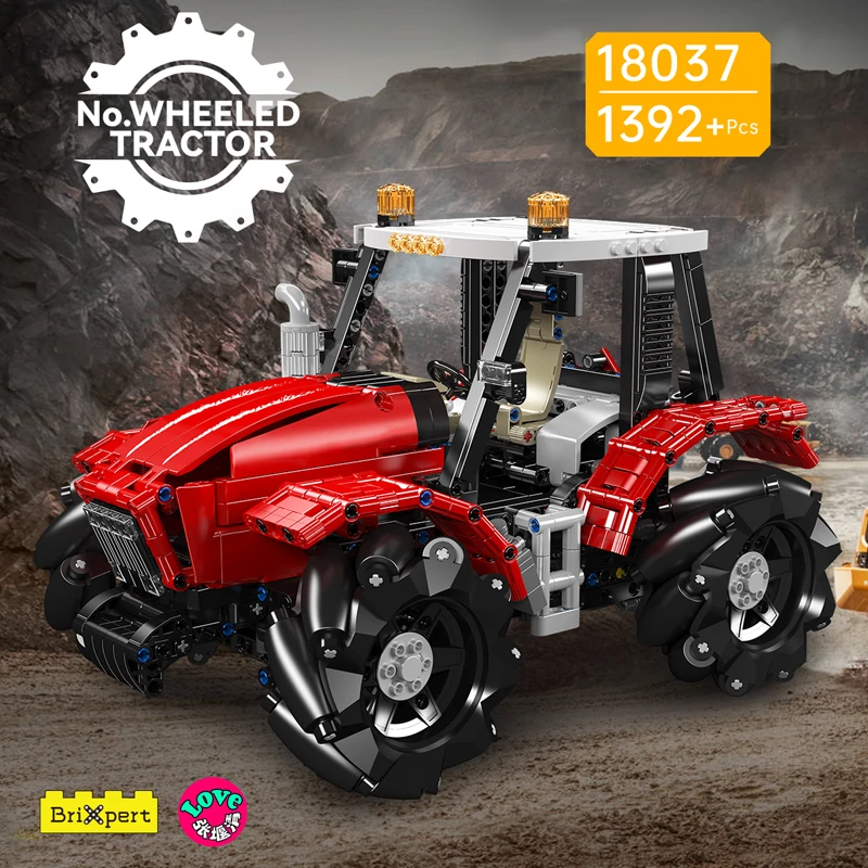 モールドキング 18037 テクニカルカーおもちゃトラックビルディングブロック電動ホイールトラクターセット組立レンガ子供クリスマスギフト