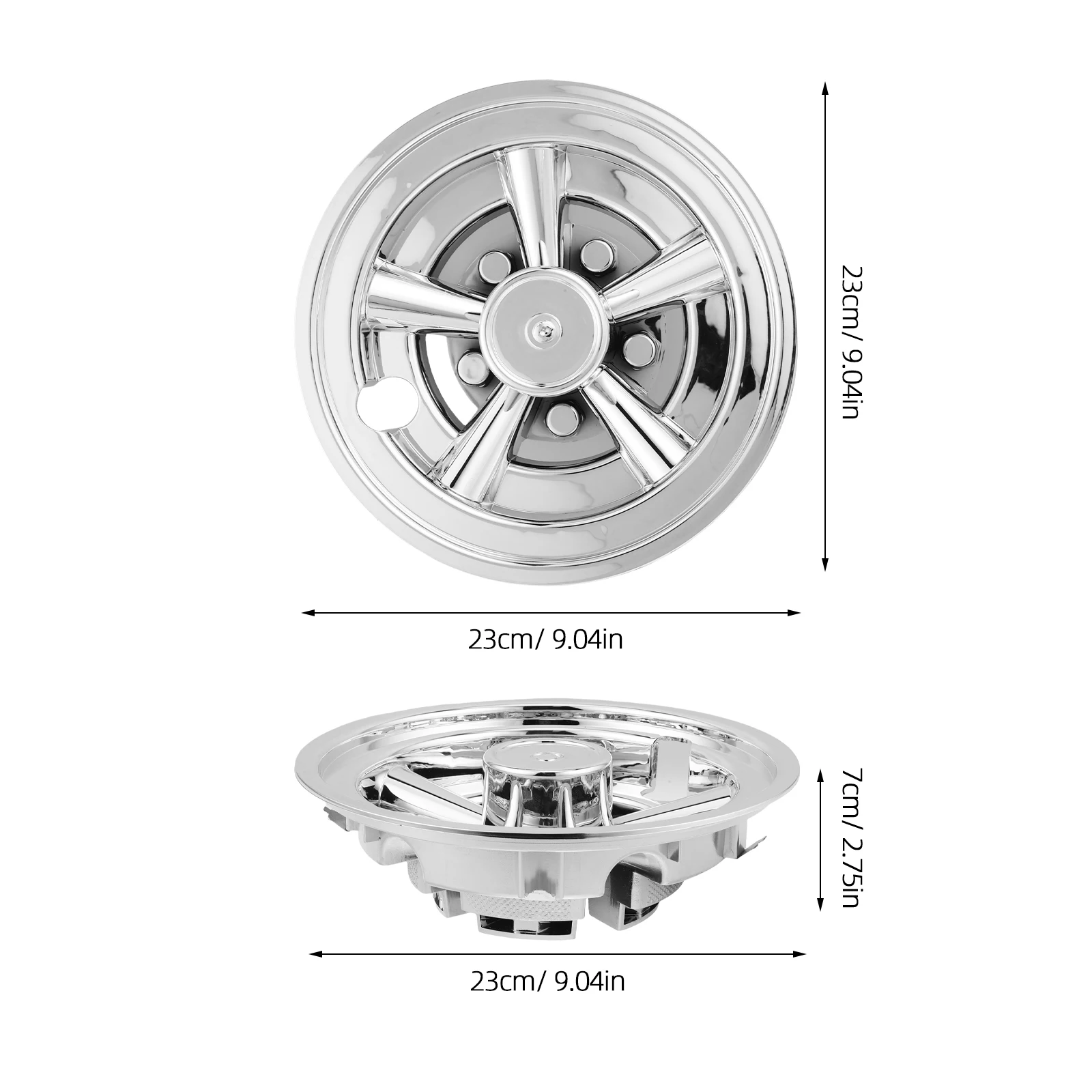 قبعات محور عجلة عربة الجولف 8 بوصة غطاء مركزي فضي بديل لحماية عجلة الجولف الأجزاء الخارجية لعربة الجولف #4