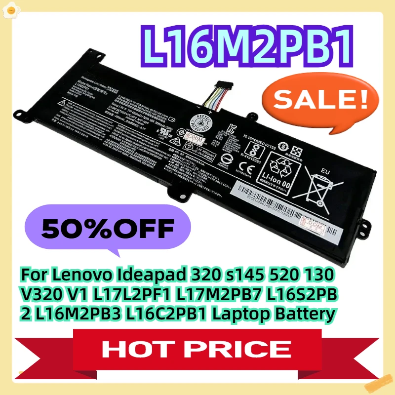 

L16M2PB1 For Lenovo Ideapad 320 s145 520 130 V320 V1 L17L2PF1 L17M2PB7 L16S2PB2 L16M2PB3 L16C2PB1 Laptop Battery