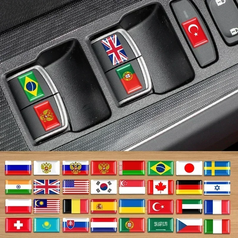 10pcs 3D Car Styling Logo Russia Spain France Netherlands Italy Brazil Japan Ukraine Sweden Flag Emblem Car Body Fender Stickers