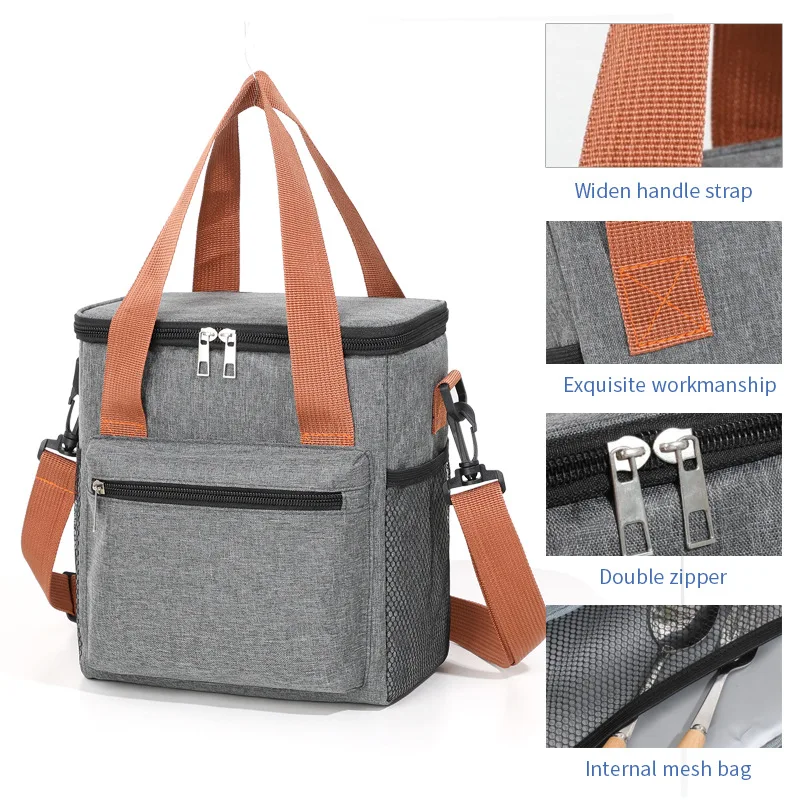 Cation Thermal Insulated Crossbody Lunch Bag - Ice Bag Rice Storage Lunch Box for Picnic Camping