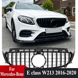 GT Style Bumper Grille For Mercedes-Benz E-Class W213 S213 C238 A238 E200 E300 E350 E400 2016-2020 Car Front Bumper Grille