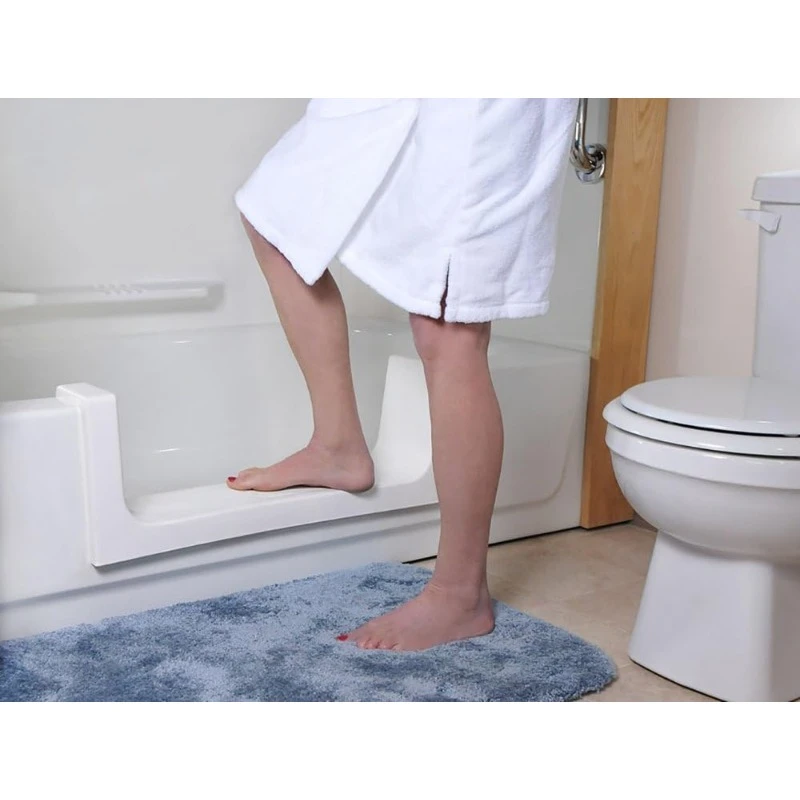 Kit de accesibilidad para bañera con escalones: convierte bañera existente a ducha con paso (blanco, tamaño grande)