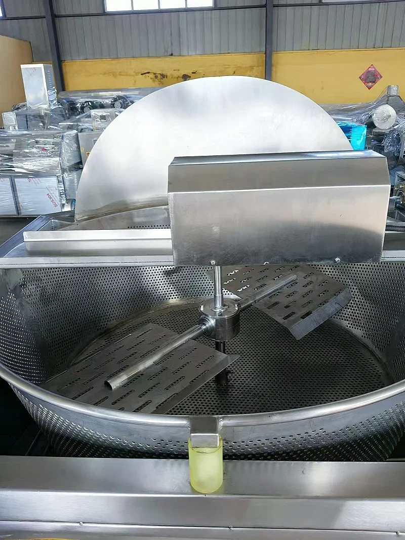 Industrial Round Automatic  Frying Machine Batch French Fries Potato Chips Fish Chicken Stirrer