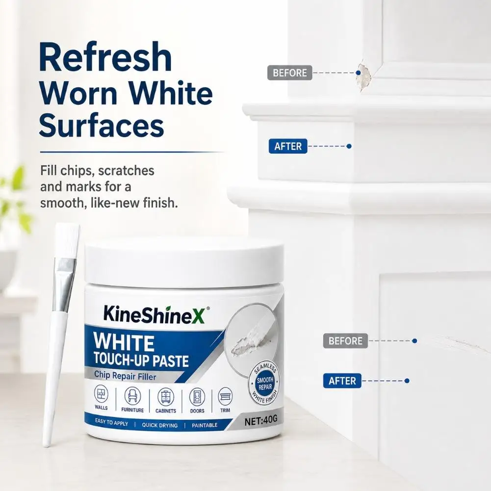 Wood Repair Paste White Furniture Touch Up Filler For skirting line Scratches Chips Doors Cabinets Window Trim Construction Tool